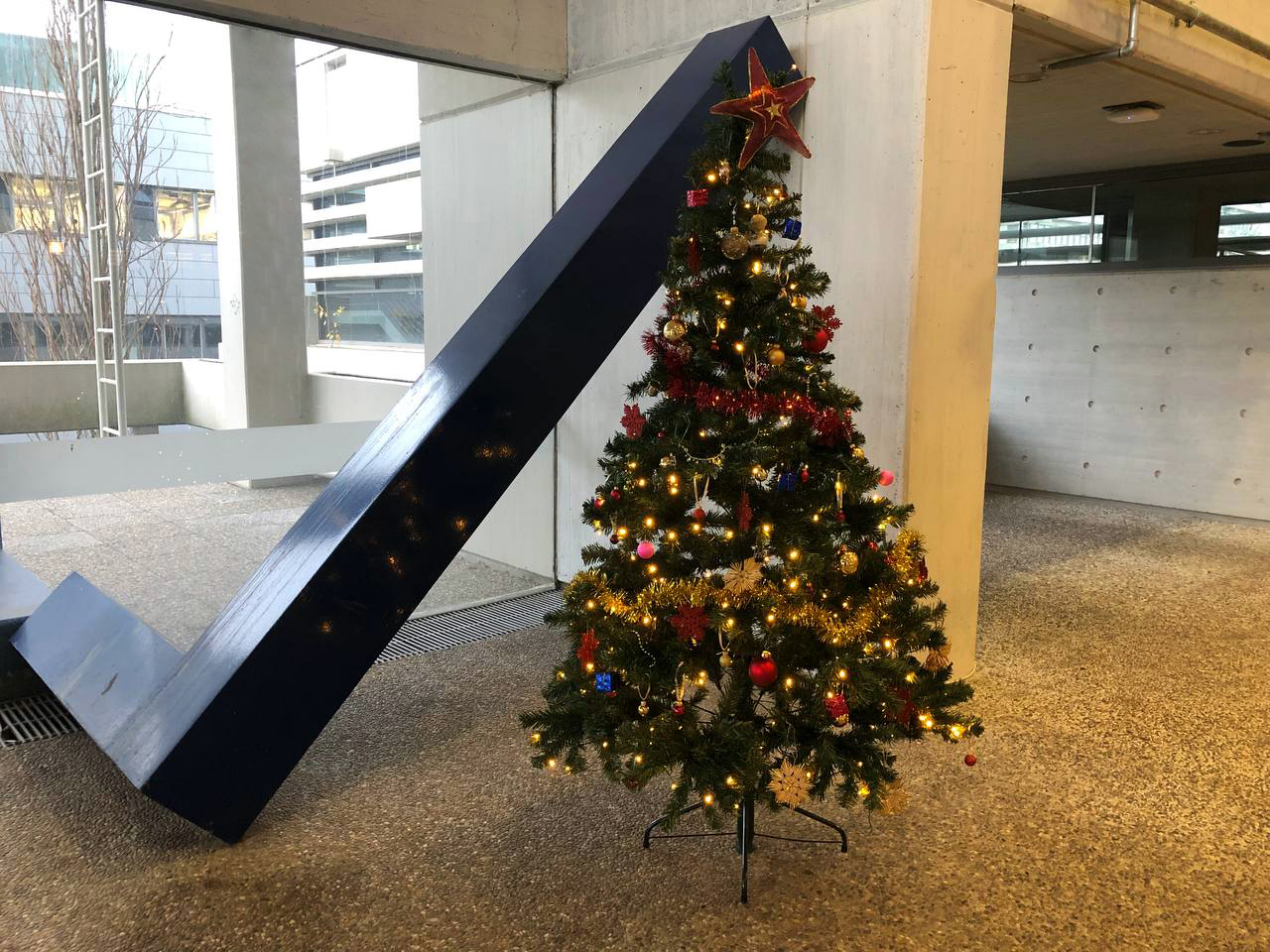 Christmas tree in the URZ foyer