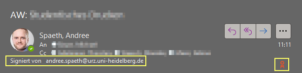 Digitale Signatur mit S/MIME-Zertifikat