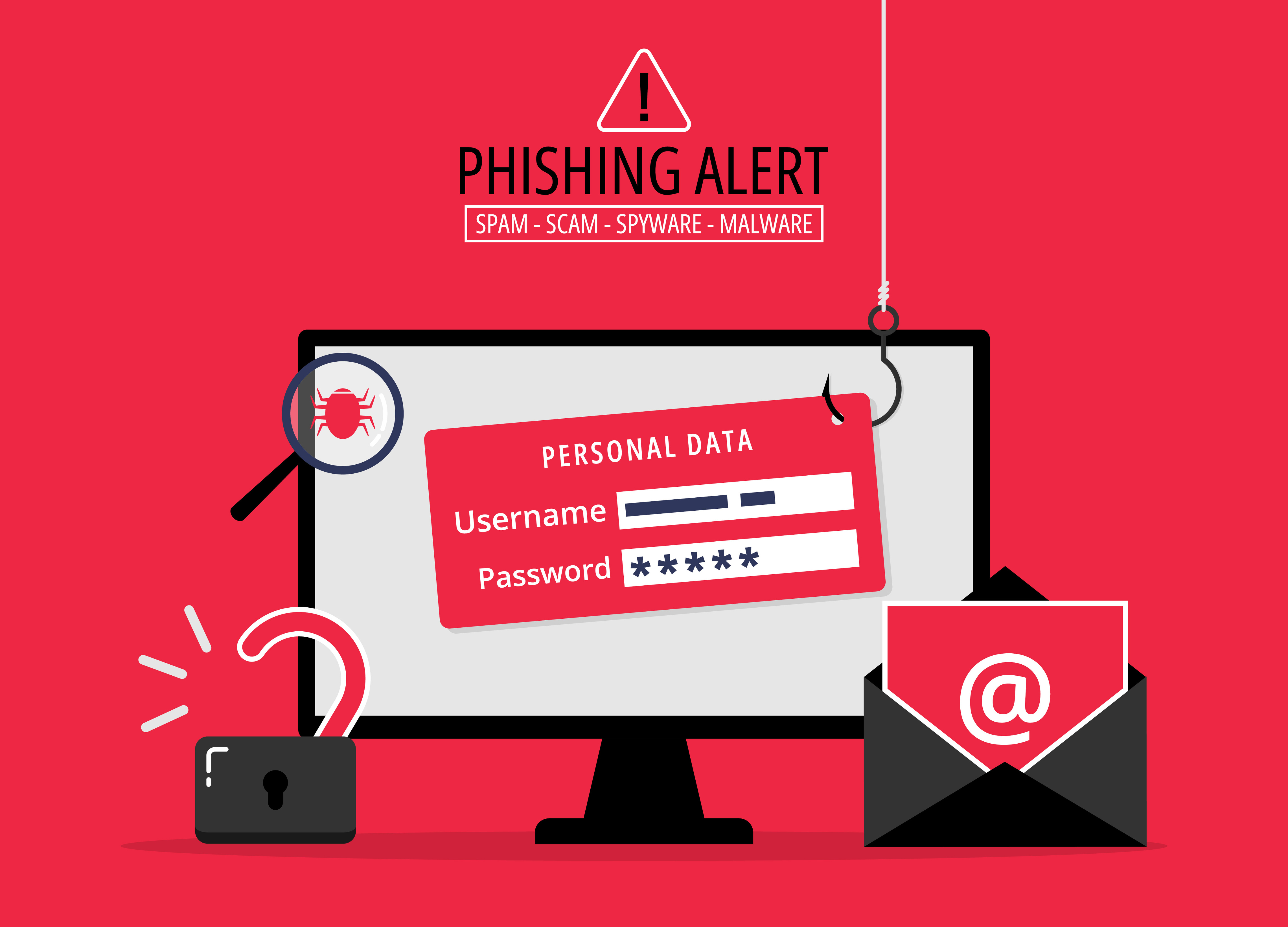 Phishing bait alert concept